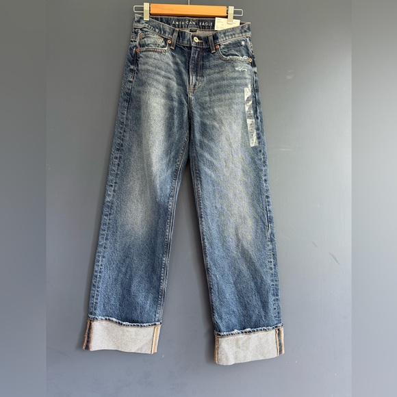 American Eagle Outfitters Blue Wide Leg Jeans - Picture 1 of 5